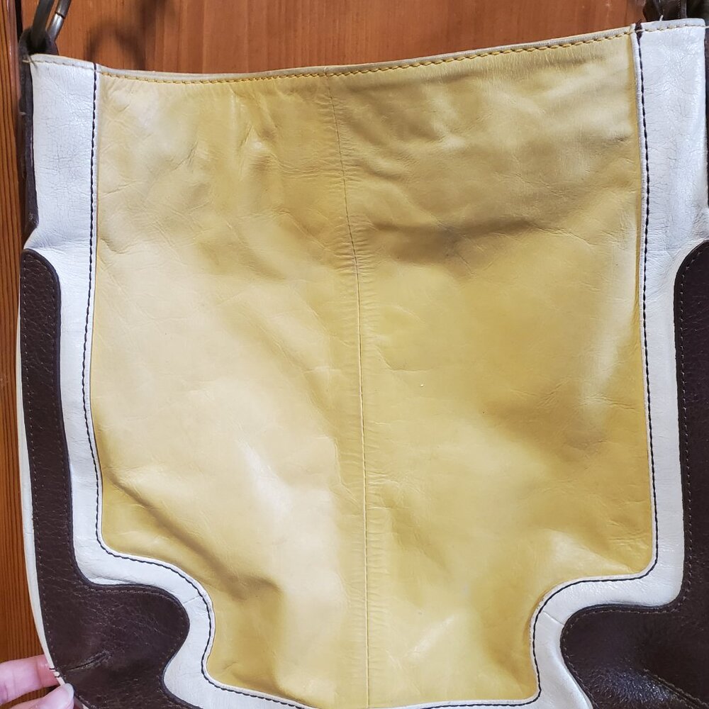 TANO Soft Leather Yellow White Brown Purse - Picture 4 of 8